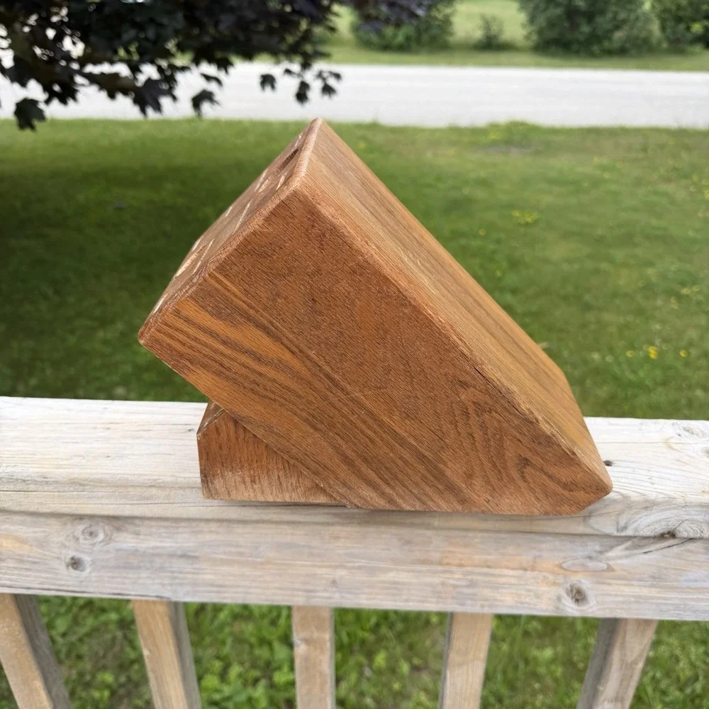 Vintage CUTCO Oak Knife Block Holder 20 Pc Capacity 8 Steak Knife Slots Wood USA